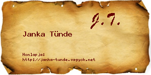 Janka Tünde névjegykártya
